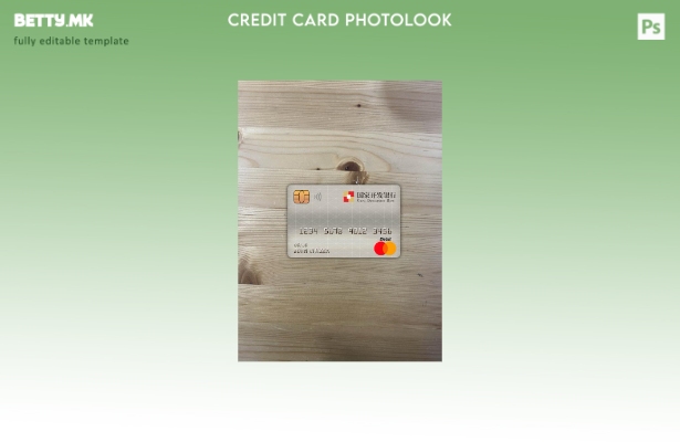 модерен стил на предниот шаблон за фото изглед на мастер дебитна картичка за раз